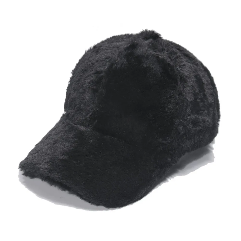 

Women Winter Baseball Cap Soft Fur Thicken Warm Casual Cute Elegant Cap Solid Casual Fashion Sports Outdoor Hats