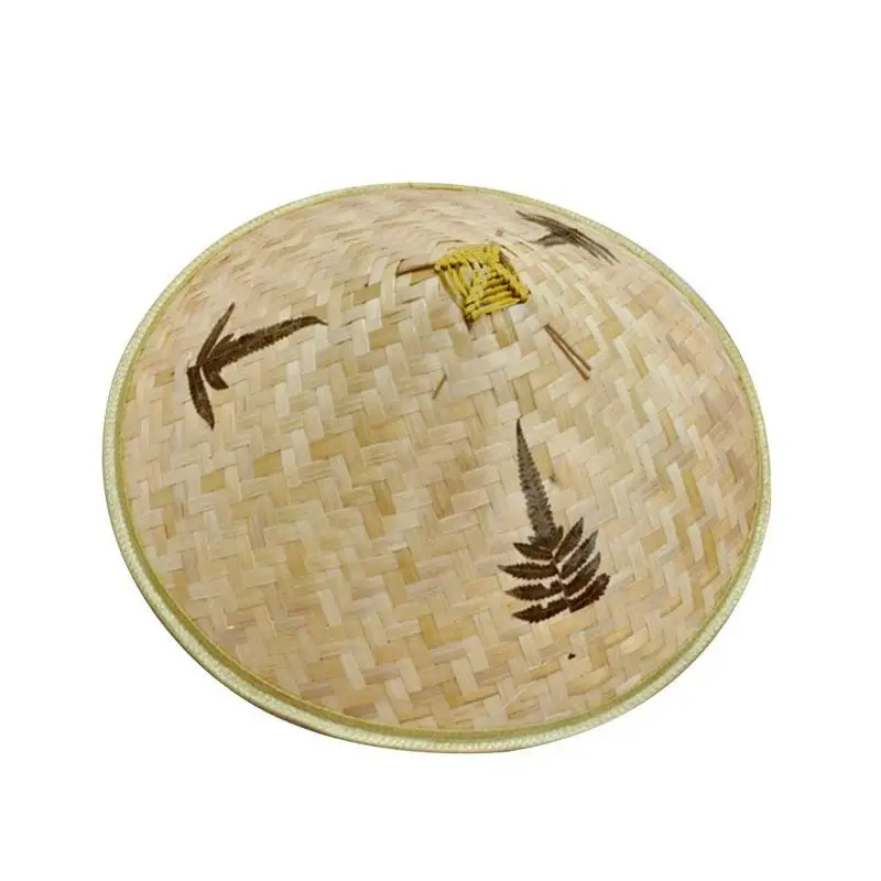 Плетеная шляпа в китайском стиле бамбуковое волокно от солнца дождя