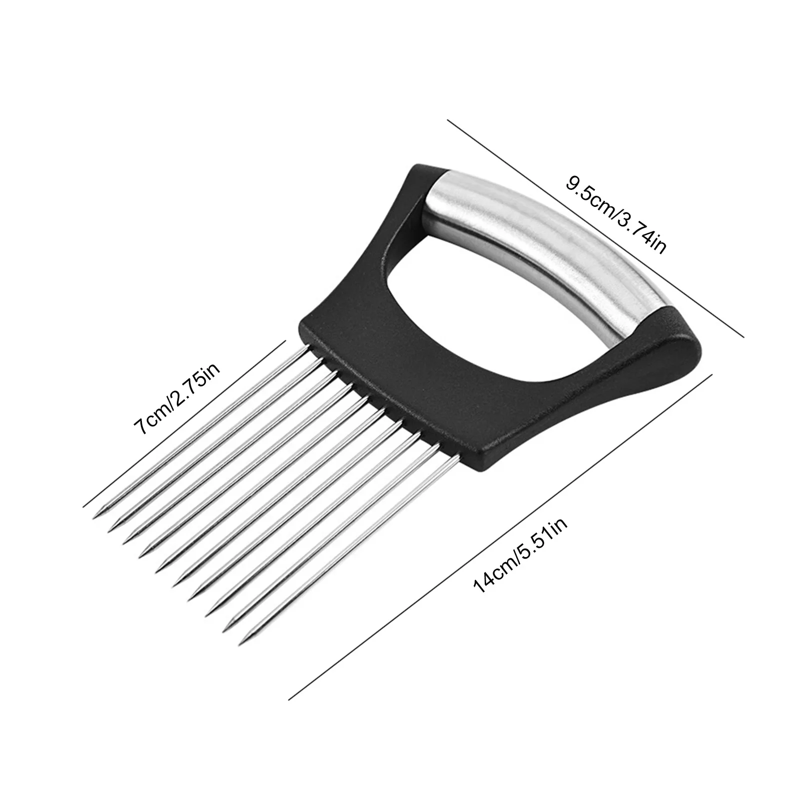 

Onion Insert 304 Stainless Steel Onion Cutting Pine Needles Fruit And Vegetable Slice Holder Onion Holder Slicer Kitchen Utensil