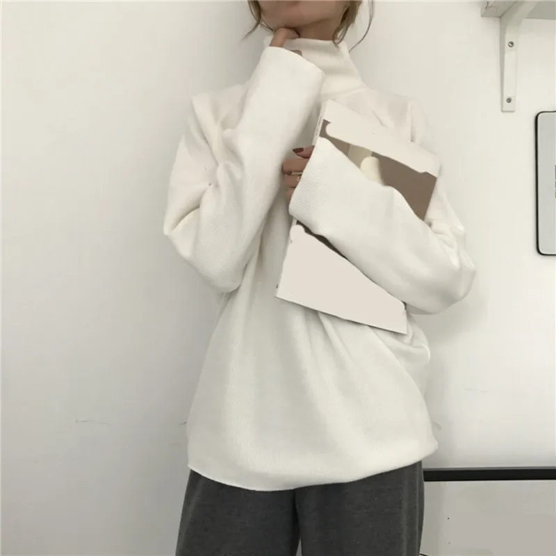 RealShe Cashmere Sweater Women 2019 Turtleneck Long Batwing Sleeve Sweaters Ladies Autumn Casual Loose Fall for Femme | Женская одежда