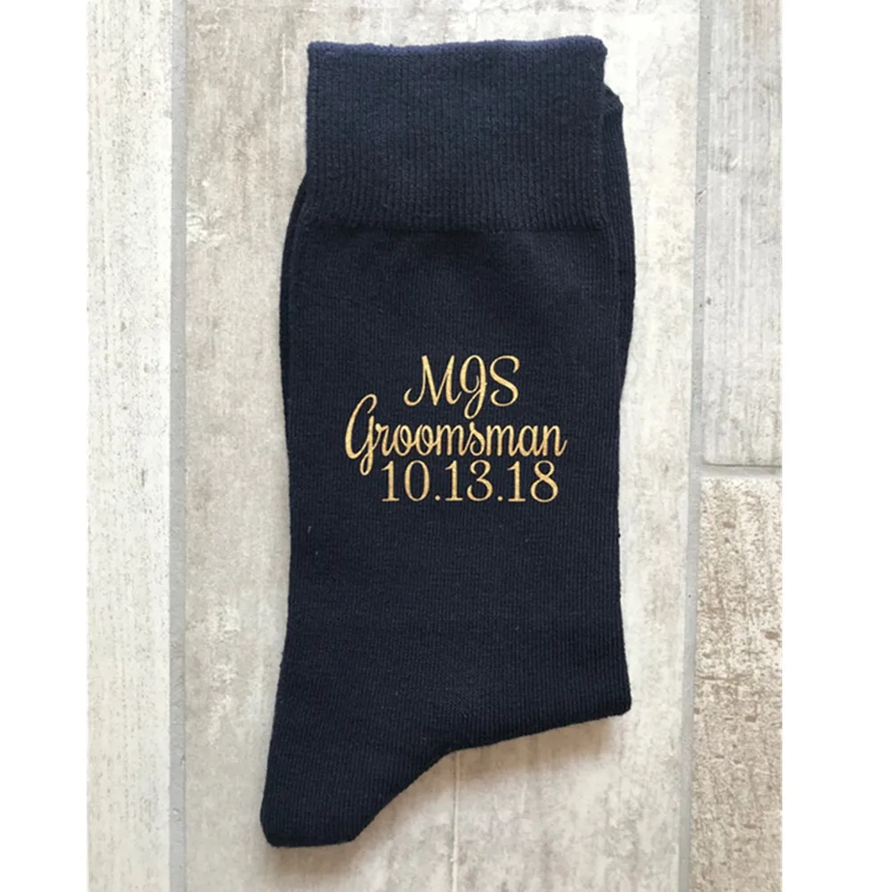Носки для жениха Персонализированные Свадебные носки с именем и датой нарядные