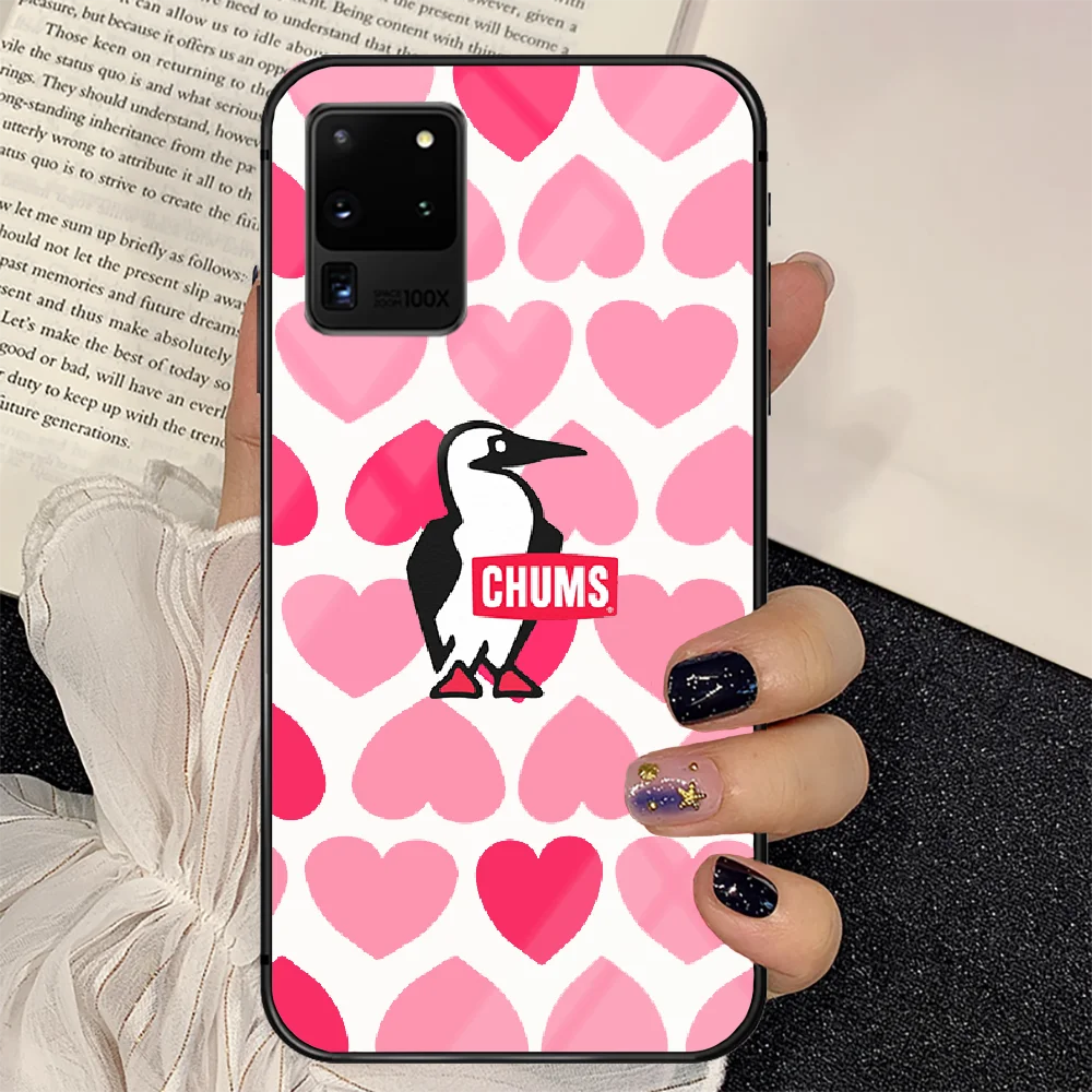 

Fashion CHUMS Brand Phone Tempered Glass Case Cover For Samsung Galaxy S Note 5 6 9 10 10E 20 21 FE Plus Uitra Pretty Waterproof
