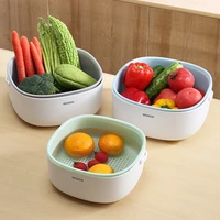 ecoco washing basket drain container sink kitchen pots double filter handle case living room fruit snacks coffee table plate new