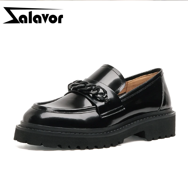 

ZALAVOR Women Flats Shoes Real Leather Casual Daily Shoe Woman New Fashion Platform Spring Office Lady Footwear Size 34-39