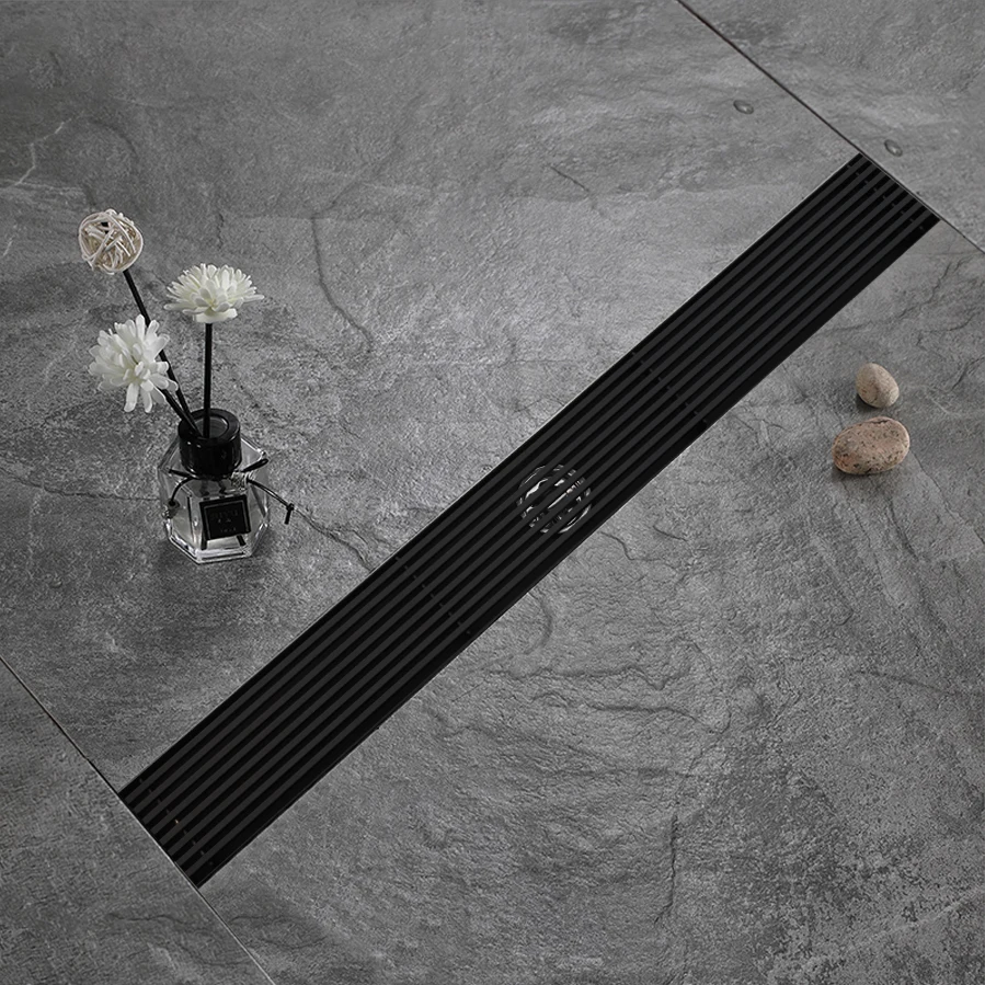 Матовый черный Невидимый Слив для пола в ванной комнате от KEMAIDI прямоугольный