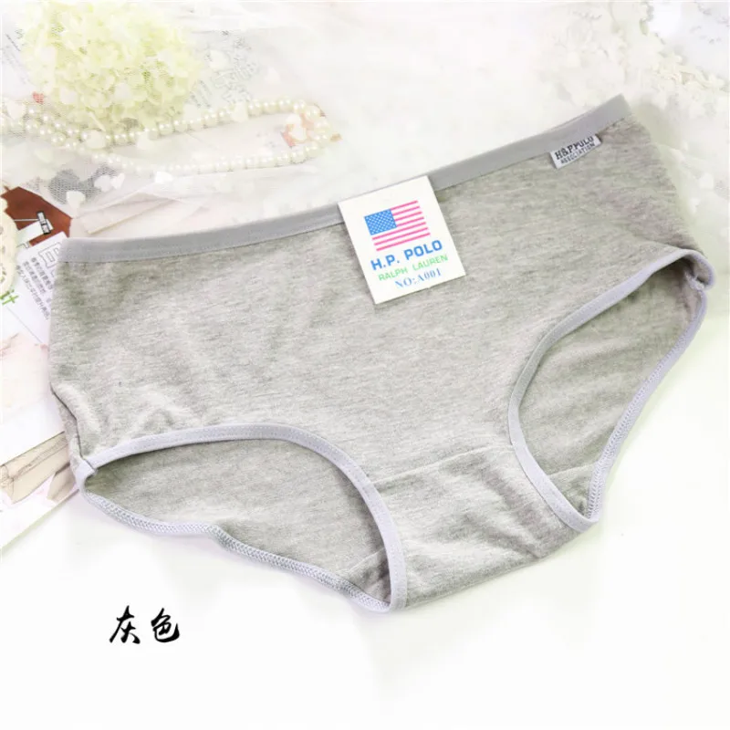 Горячие продажи хлопка девушки нижнее белье твердые низкой талией трусы удобные
