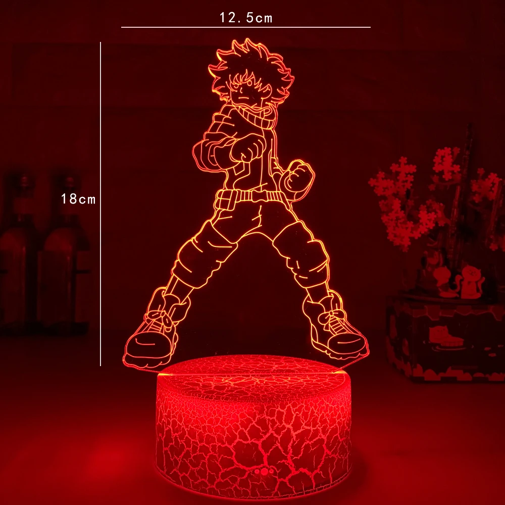 

3D Lamp Izuku Midoriya Figure Kids Bedroom Nightlight Led Touch Sensor Room Lighting Anime My Hero Academia Gift Led Night Light