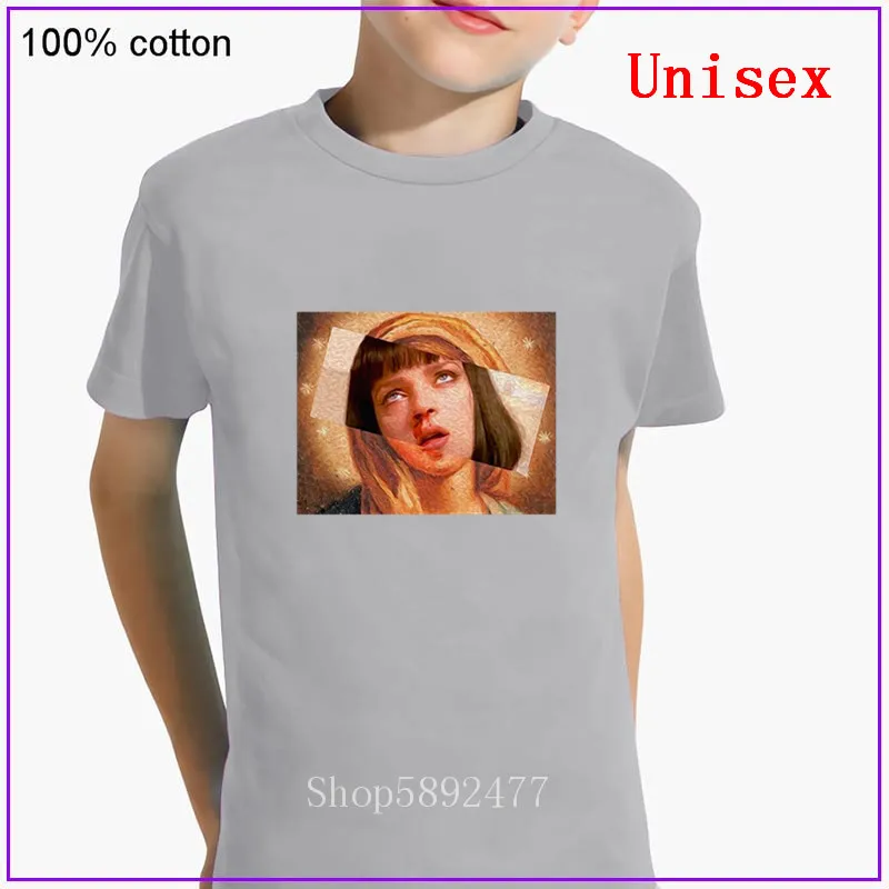 Детская Хлопковая футболка с коротким рукавом и надписью Pulp нимация | Мать