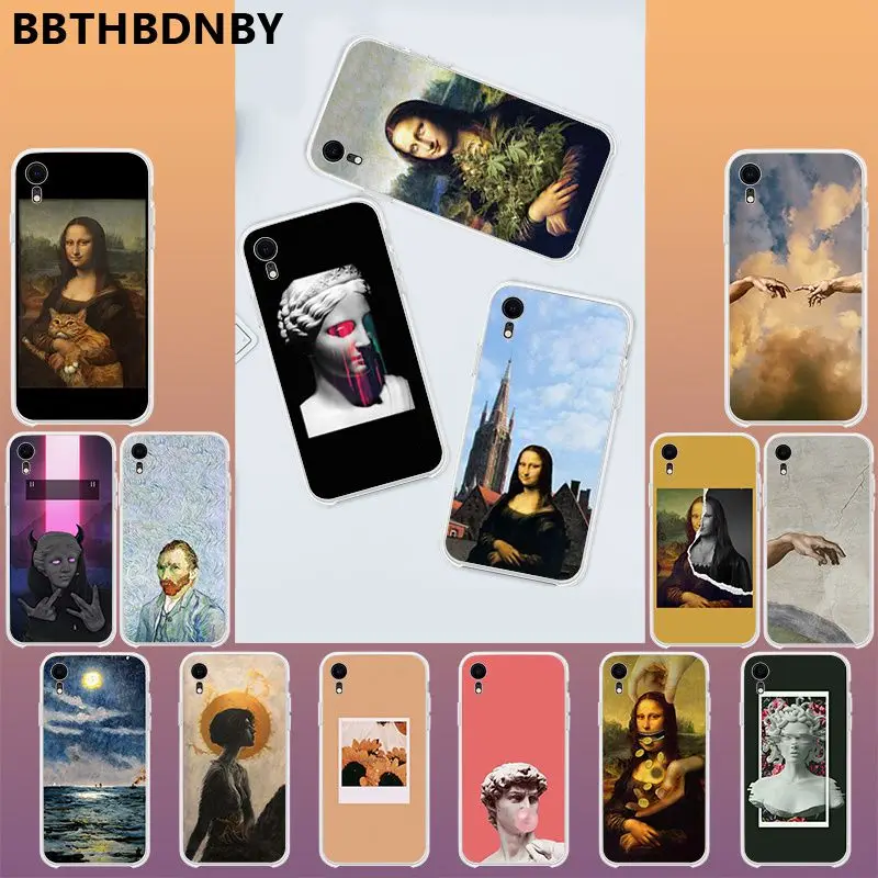 Для iPhone6 чехол эстетический Мона Лиза Ван Гог ТПУ для телефона iPhone 11 pro XS MAX 8 7 6 6S Plus