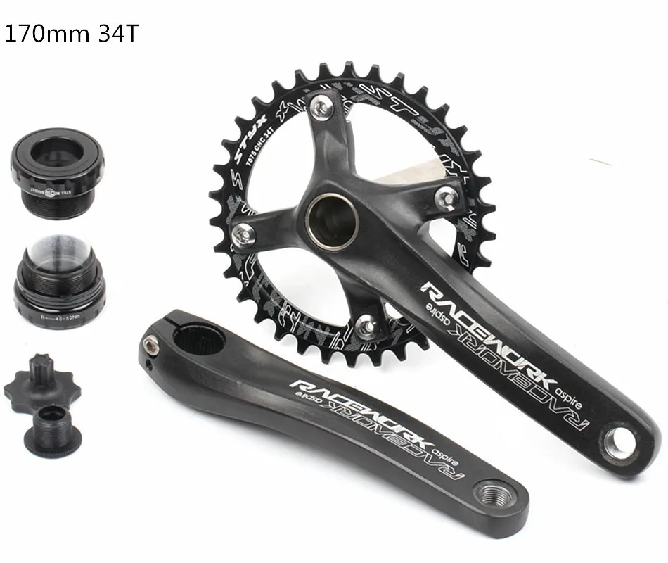 Велосипедная кривошипная цепь 104BCD MTB велосипед шатун алюминиевый сплав с дном 170 мм кривошипная черная 32T 34T 36T 38T пластина