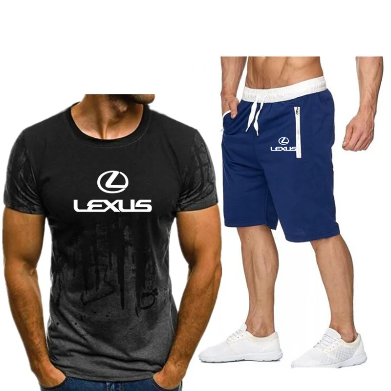 Мужской спортивный костюм комплект спортивной одежды для фитнеса летние мужские