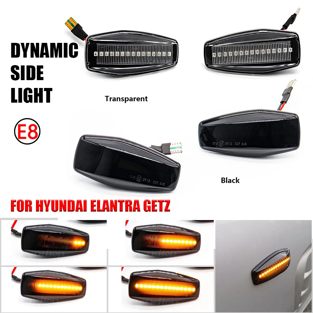 Светодиодный динамический поворотный сигнал, боковой габаритный фонарь для Hyundai I10, поездка, Sonata Elantra Getz, XG, Tucson, Террасная Матрица для Kia 2003