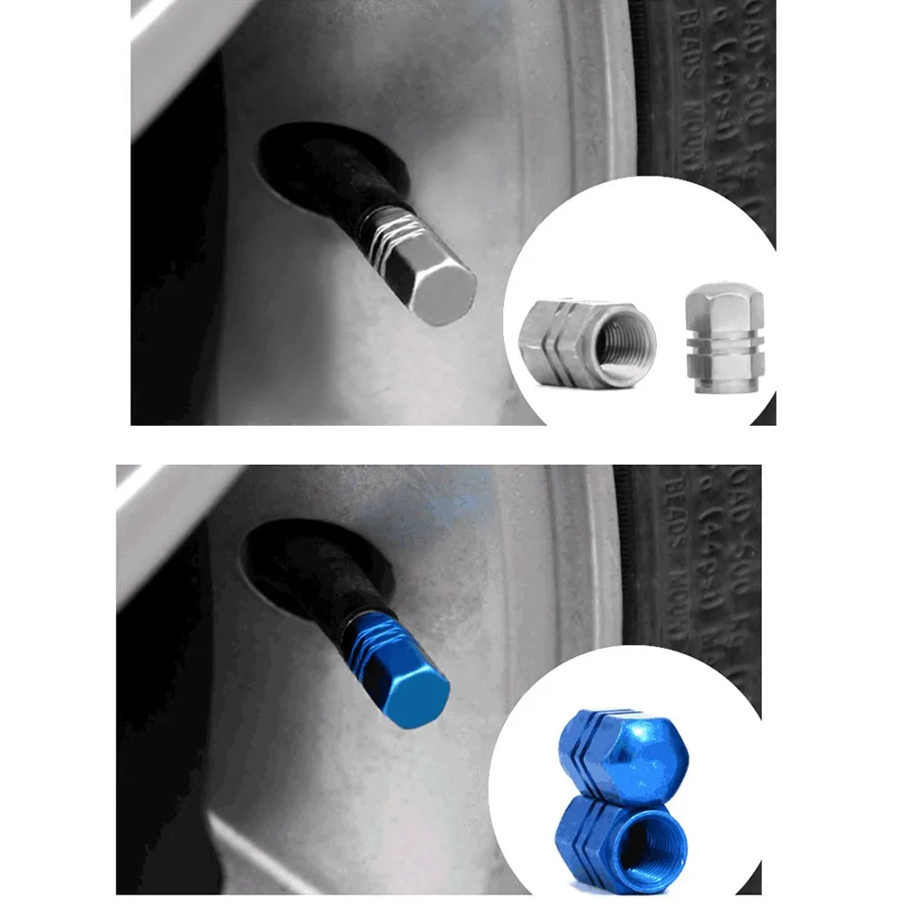 

4pcs Valve Cap Tire Cap Different Color For Car Truck Bicycle Aluminum Alloy Valve Cover Cycling Tire Valve Cover Decoration Acc