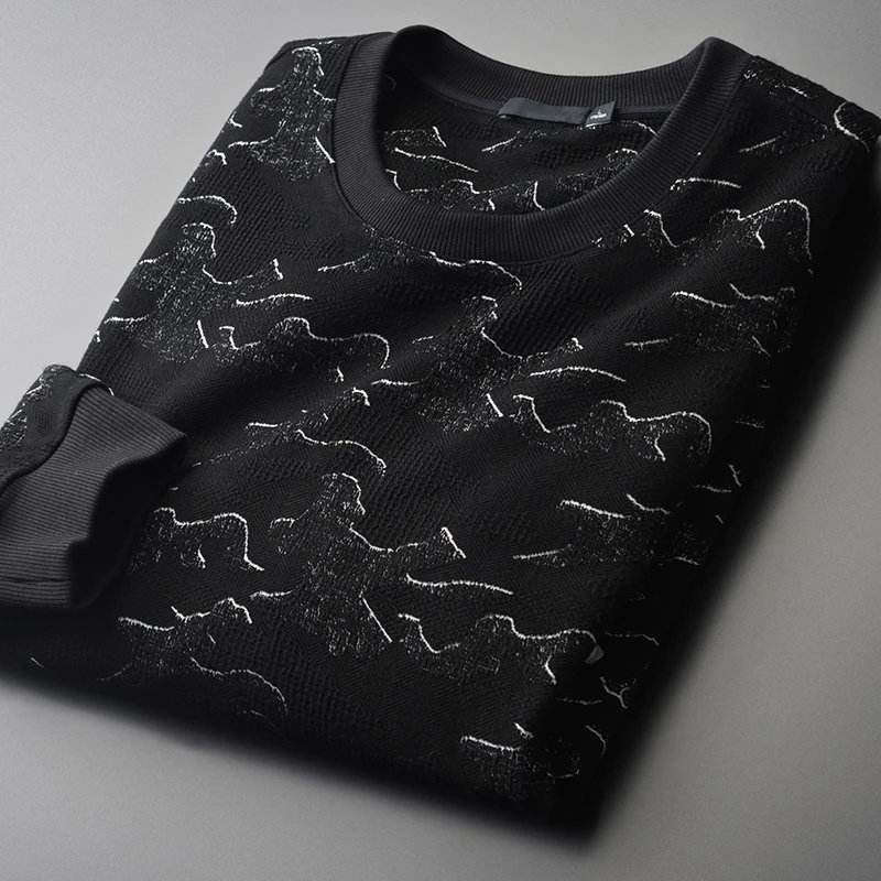 Minglu протектор из окрашенной пряжи свитер с узором в виде мужской роскошный