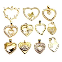 stars moom eyes pendant peach heart charms micro zircon gold plated love pendant diy hand catenary necklace accessories
