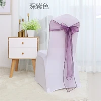 100pcs organza chair sashes romantic sashes band ribbon for banquet hotel wedding party housse de chaise mariage