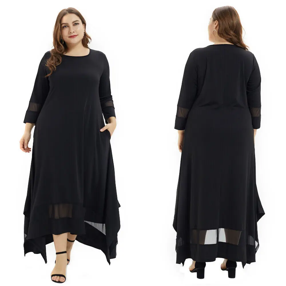 Plus Size Muslim Abaya Derss Women Mesh Maxi Hijab Dresses Dubai Moroccan Kaftan Caftan Islamic Clothing Vestidos De Fiesta |