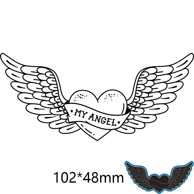 

Angel Wings Halloween Dress Die Badge Handmade Cards Poster Scrapbooking Paper DIY Album Metal Cutting Dies Stamp Stencil