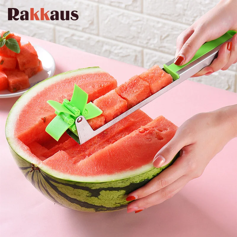 Ветряная мельница арбуз резак мульти Дыня резки машина нержавеющая сталь салат
