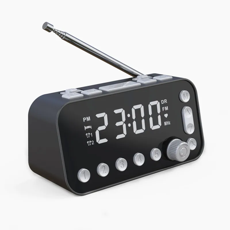 DAB/FM Alarm Clock Radio, Large Screen, Dual Alarm Clocks, Dual USB Ports To Charge Mobile Phones, Storage Channel Function