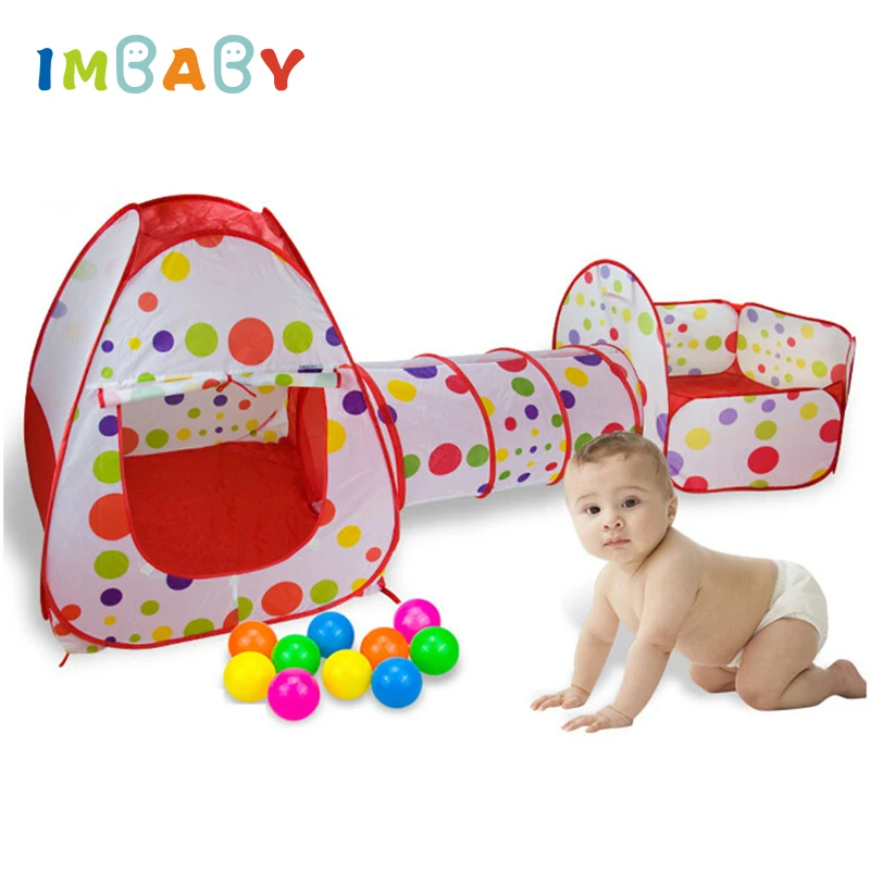 Детский складной Манеж IMBABY 8 цветов 3 в 1 тент для ползания туннель Океанский игр с