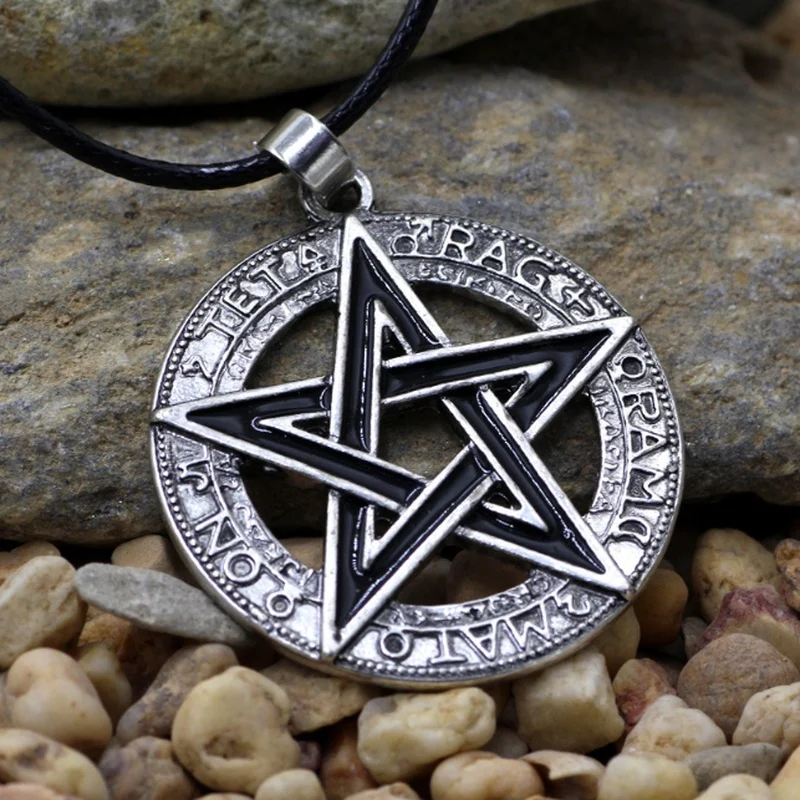 Модные Винтажные Античная полая пентаграмма РУНИЧЕСКАЯ подвеска ожерелья для