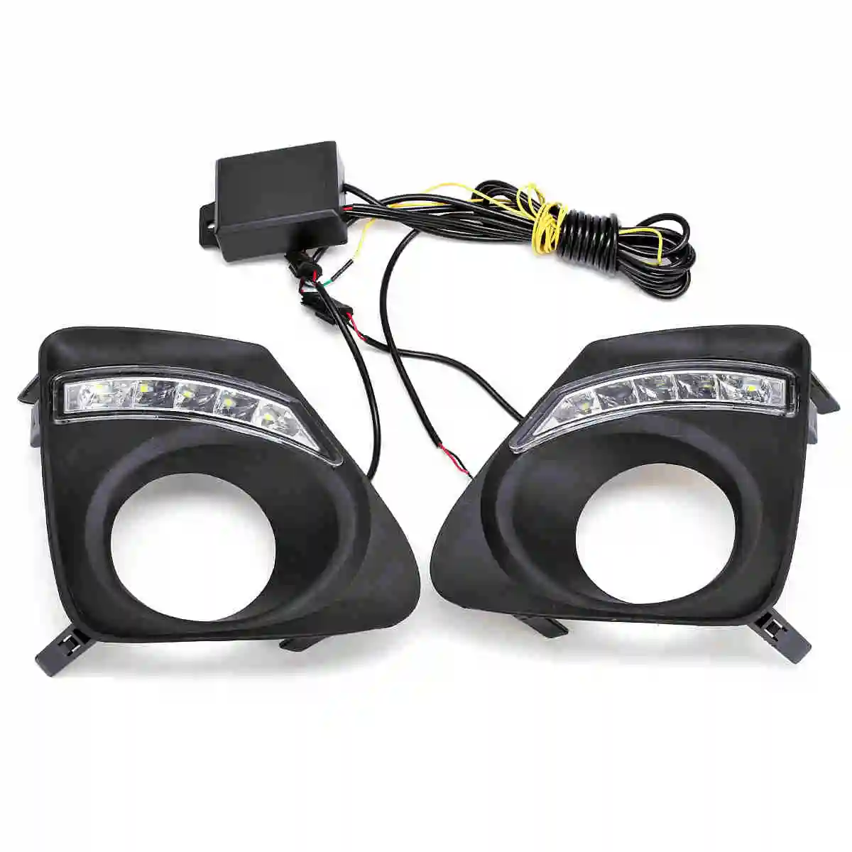 with Led light 1 пара, глянцевый передний бампер, противотуманный светильник, лампа+ противотуманный светильник, рамка, накладка с H11, ламповый жгут для Toyota Corolla 2011 2012 2013 - Цвет: with Led light