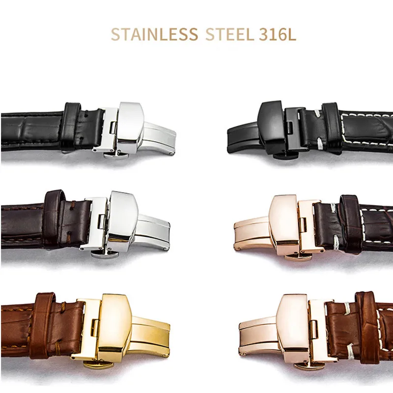 Ремешок из воловьей кожи для мужских и женских наручных часов водонепроницаемый