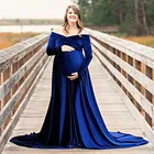 Вельветовое вечернее платье, плюшевые платья для беременных, для фотосессии, для беременных