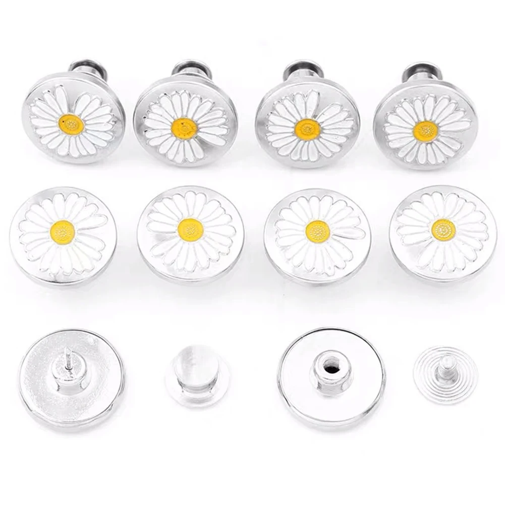 2pcs Little Daisy Buttons For Snap Fastener Clothing Jeans Perfect Fit Waist Metal Sewing DIY Waistband Expander | Дом и сад