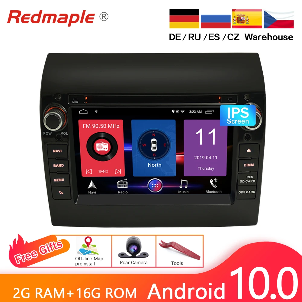 7 &quotAndroid 10 0/9 0 автомобильный DVD радио плеер GPS навигация Мультимедиа Стерео для Fiat
