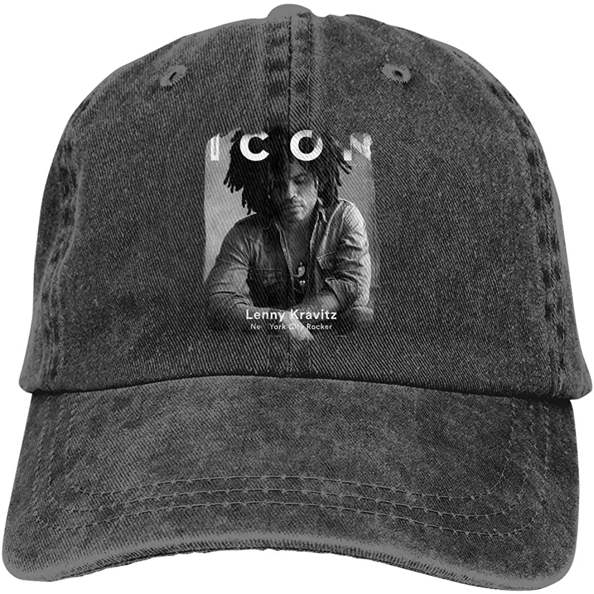 

DianaLHodge Unisex Lenny Kravitz Denim Cowboy Cap Black