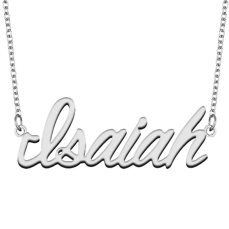 Isaiah Custom Name Necklace Customized Pendant Choker Personalized Jewelry Gift for Women Girls Friend Christmas Present
