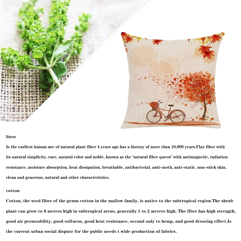 1 шт. Наволочка на День Благодарения льняная ткань наволочки подушку красный