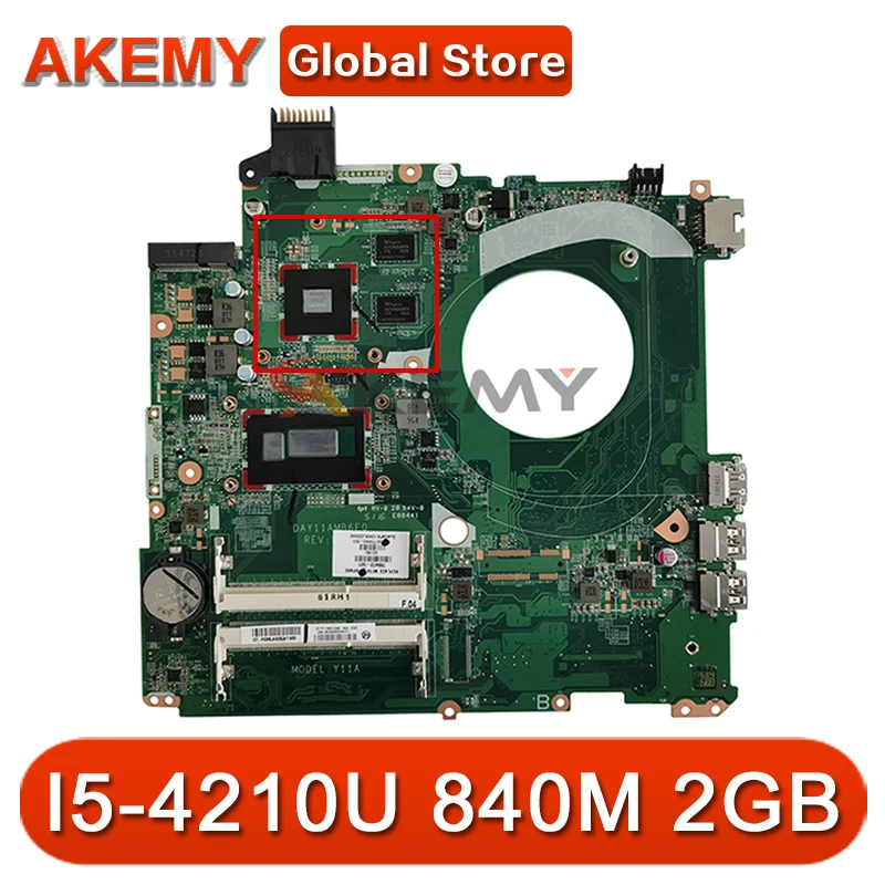 

Original For HP 15-P Laptop Motherboard 766473-501 With SR1EF I5-4210U DDR3L 840M 2GB GPU DAY11AMB6E0 MB 100% Tested Fast Ship