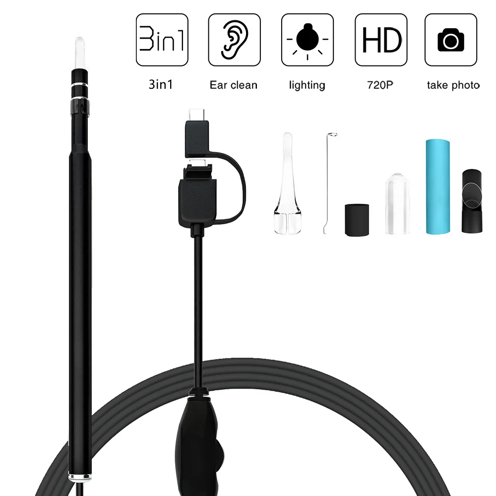 30 Вт пикселей USB визуальная Ушная ложка в ухо для очистки эндоскопа мини камера