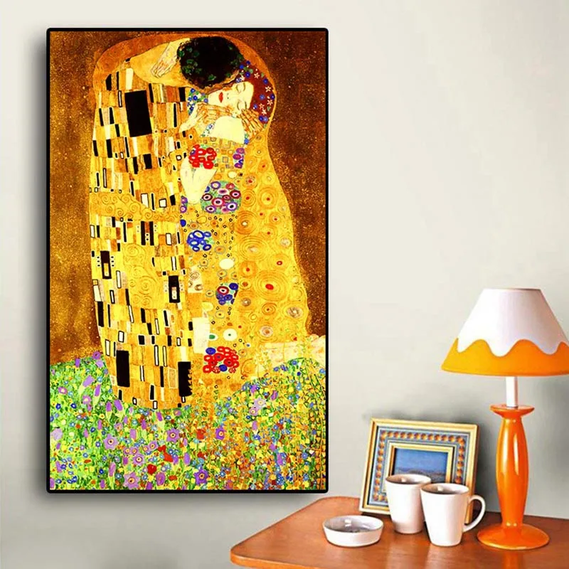 Настенная Картина на холсте Gustav Klimt Kiss с изображением знаменитой фигуры