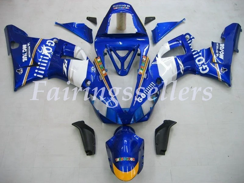 Новый комплект для обтекания АБС пластик Yamaha YZF1000 R1 2000 2001 синий белый|Полные