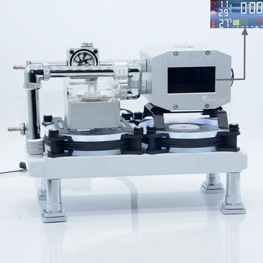 Kaufen Desktop Computer Flüssigkeit Kühler Wasser Kühlung Kühler CPU Clooler Mit Display Und RGB Effekte-Silber Schwarz