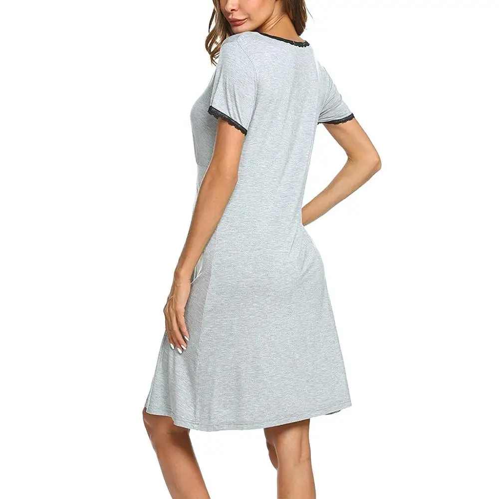 

Pregnant Summer Dresses V Neck Short Sleeve High Waist Maternity Dress Casual Women Nursing Dresses For Breastfeeding #20