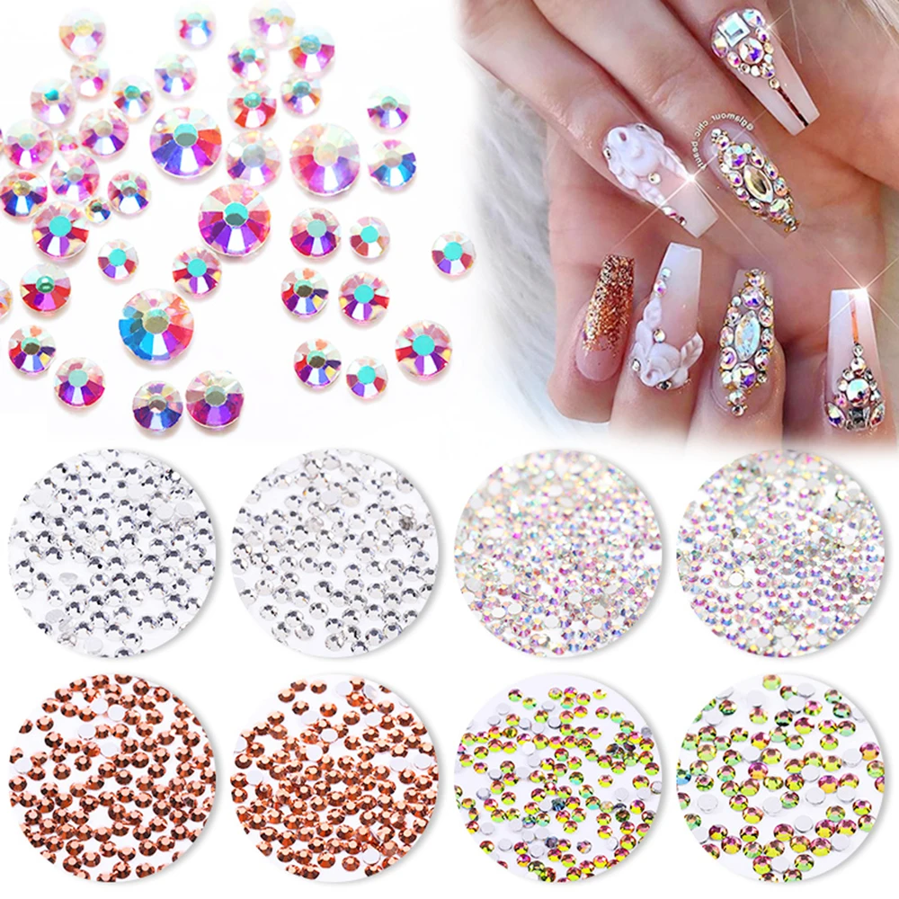 Мульти-размер острыми дном хрустальные драгоценные камни красота советы ногтей