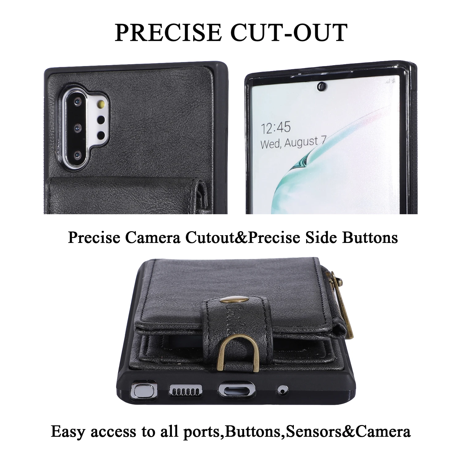 Applicable to Samsung Note10 plus business PU cowhide protective cover Note+ 5G version card back luxury case |