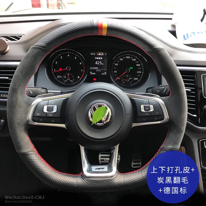 

Car Pi hand-stitch steering wheel cover For VW Lamando Bora Sagitar Magotan Passat CC Lavida Tiguan Golf interior accessories