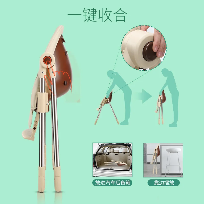 Goedkoop Baby Lederen Vouwen Pu Multifunctionele Draagbare Kindje Eettafel En Stoel Seat Hoge Voeden Stoel Draagbare Eetkamerstoel