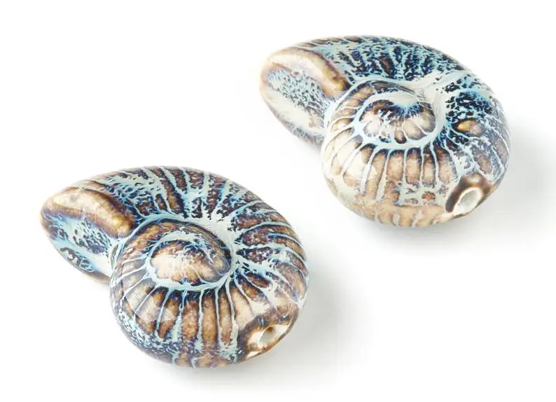 Бусины из глазурованной керамики резные бусины ручной работы ожерелье