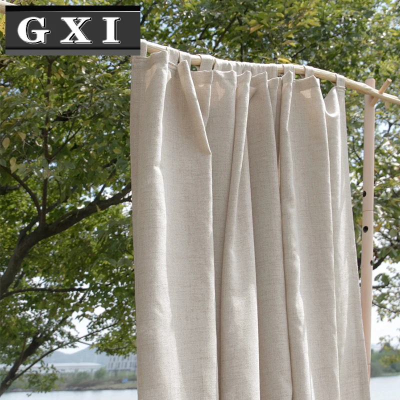 

Natural Linen Eco-friendly Curtains with Tab Top Semi-blackout Cortinas for Living Room Bedroom Hemp Window Drapes