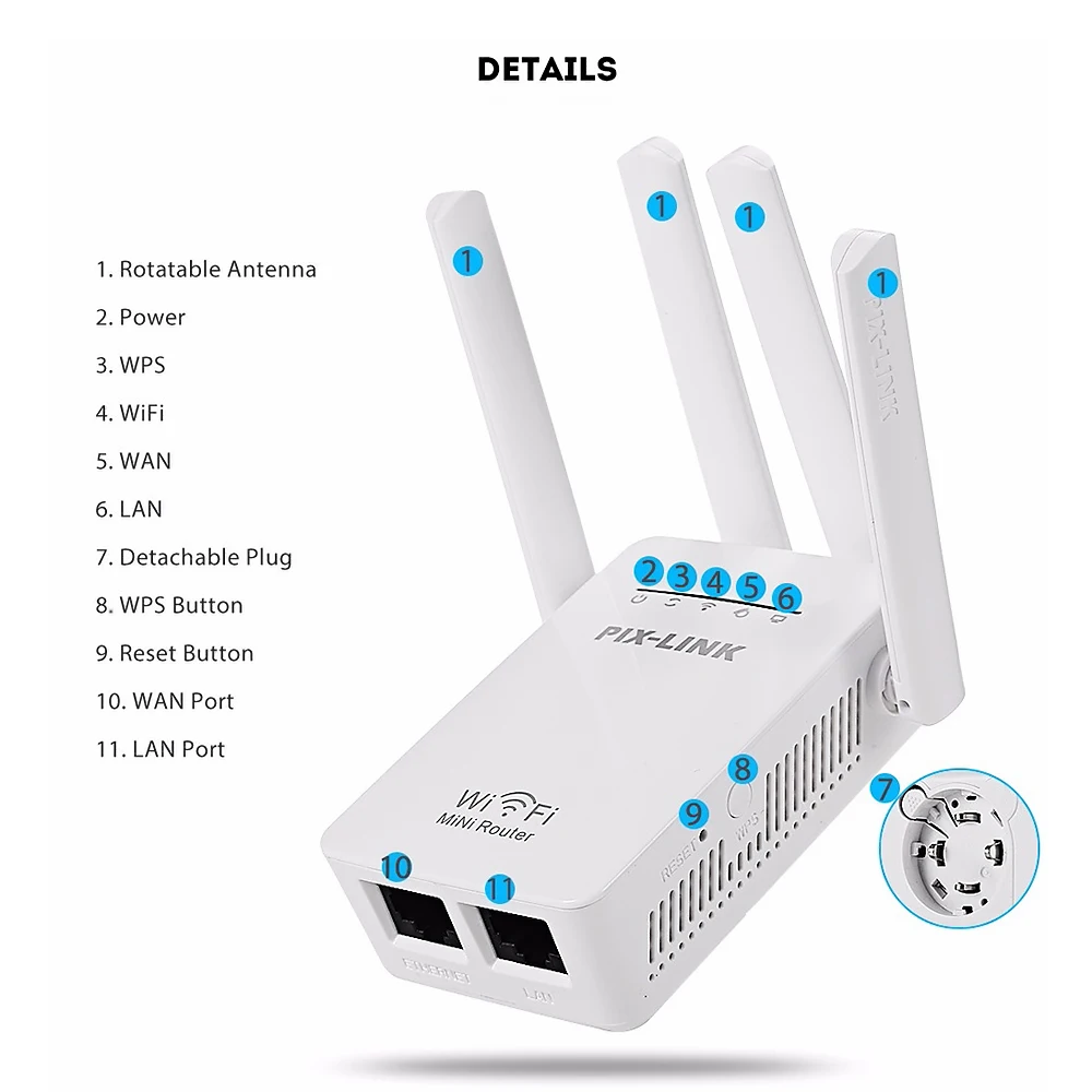 Оригинальный Wi-fi ретранслятор WR09 300 Мбит/с Мини беспроводной маршрутизатор с
