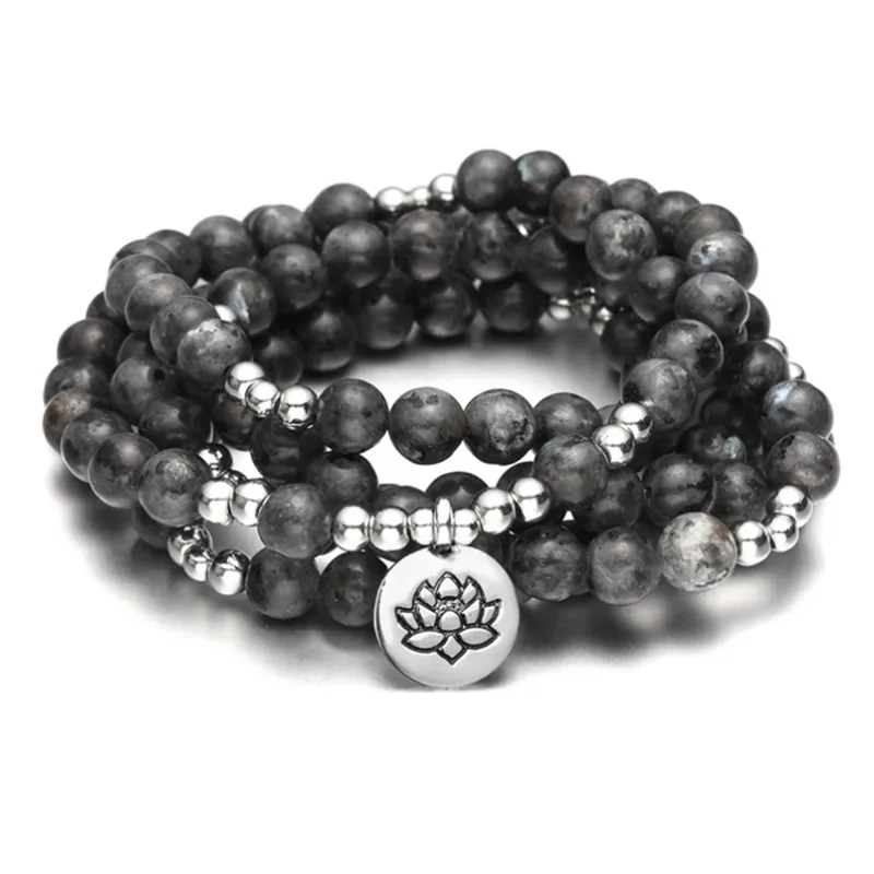 Мала-Йога браслеты Будда лотос жизнь дерево OM из 108 жемчужин браслет для женщин и