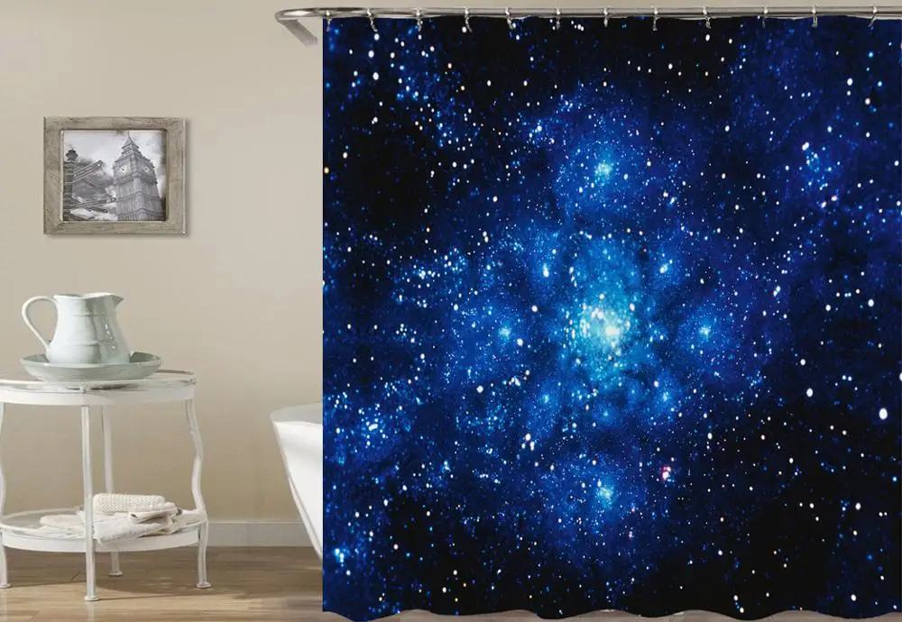 Shower Curtain, Bathroom  Curtains-Mysterious Universe,Galaxy,Galaxy,Outer Deep Space,Imagination,Sun,Moon,