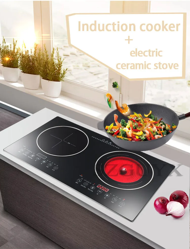 220V Встроенный индукционная плита электрические керамические нагреватели Бытовая печь для картофеля фри высокое Мощность Настольный мозаика для электрической печи